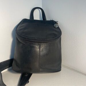 Black Leather Women’s Backpack - Unbranded